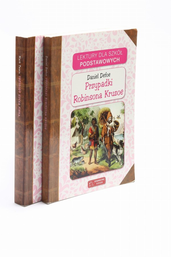 2x Twain/ Defoe Przypadki Robinsona Kruzoe, Przygody  Hucka Finna