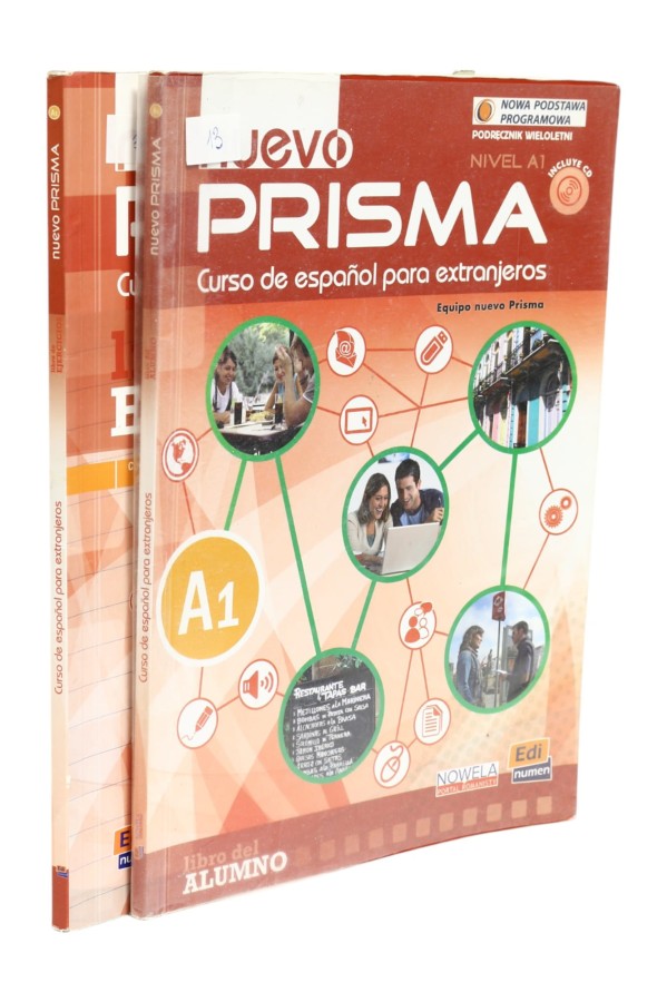 2x Nuevo prisma A1 hiszpański podręcznik i ćwiczenia z płytami