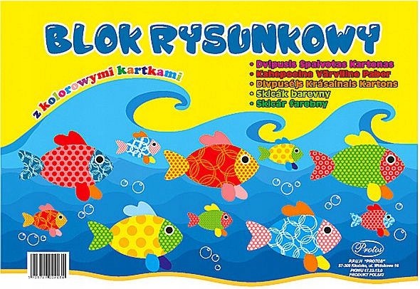 Blok rysunkowy A4 16k  KOLOROWY PROTOS
