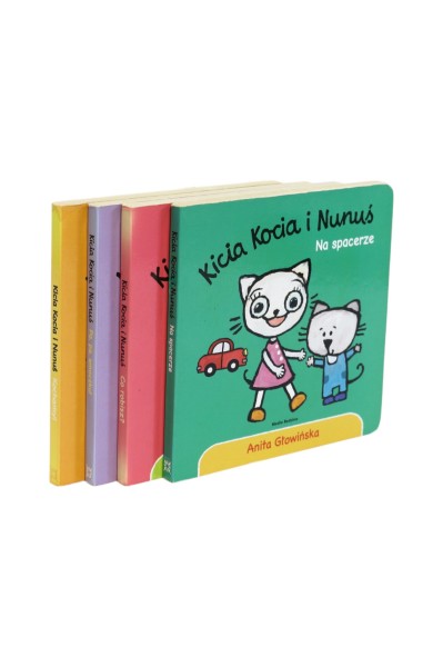 5x Głowińska Kicia Kocia i Nunuś: Na spacerze/ Co robisz?/ Pa, pa smoczku!/ Kochamy!/ Na nocniku
