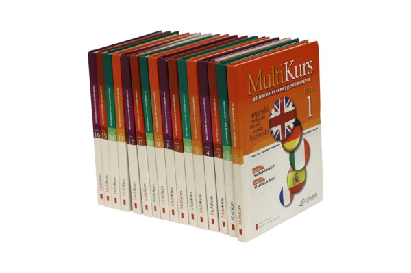 16x MultiKurs multimedialny kurs 5 języków obcych Tom 1-16 +CD