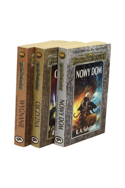 3x Salvatore Trylogia Mrocznego Elfa: Ojczyzna/ Wygnanie/ Nowy dom