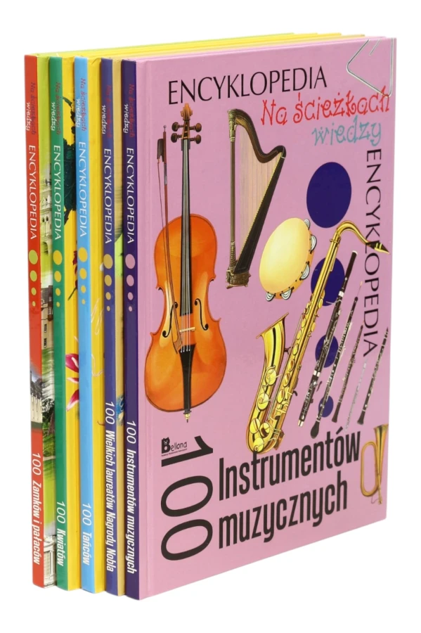 5x Encyklopedia Na ścieżkach wiedzy 100 Zamków i pałaców/ Kwiatów/ Tańców