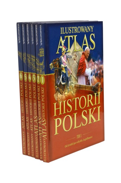 6x Ilustrowany Atlas Historii Polski Tom 1-6 Od źródeł po schyłek Jagiellonów
