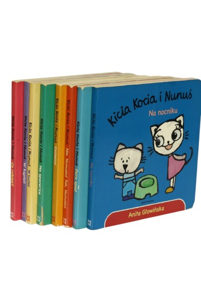 8x Głowińska Kicia Kocia i Nunuś Na nocniku/ Kochamy!/ Pora spać/ Co robisz?
