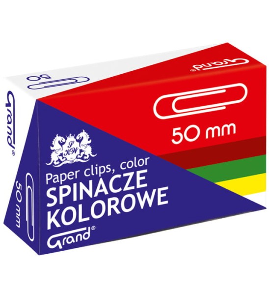 Spinacze kolorowe 50szt.GRAND