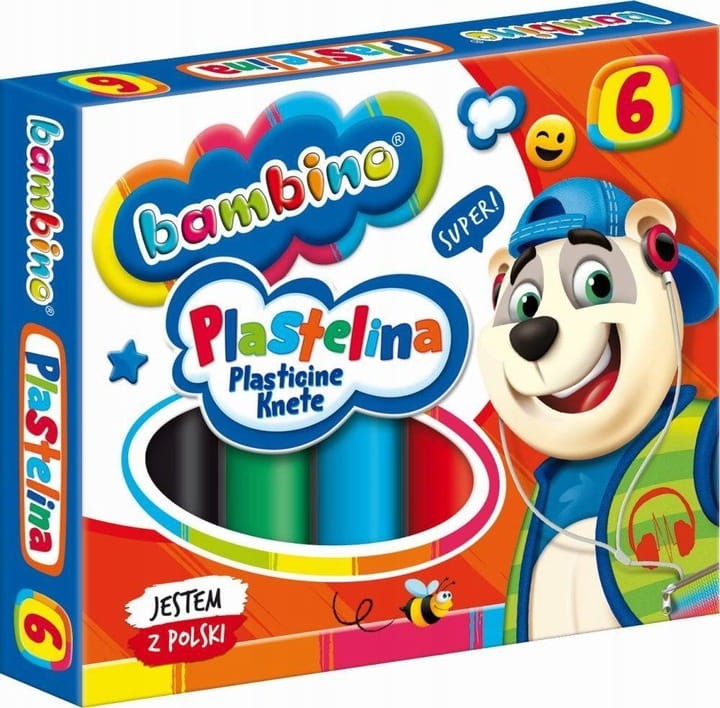 Plastelina 6 kolorów  BAMBINO  MAJEWSKI