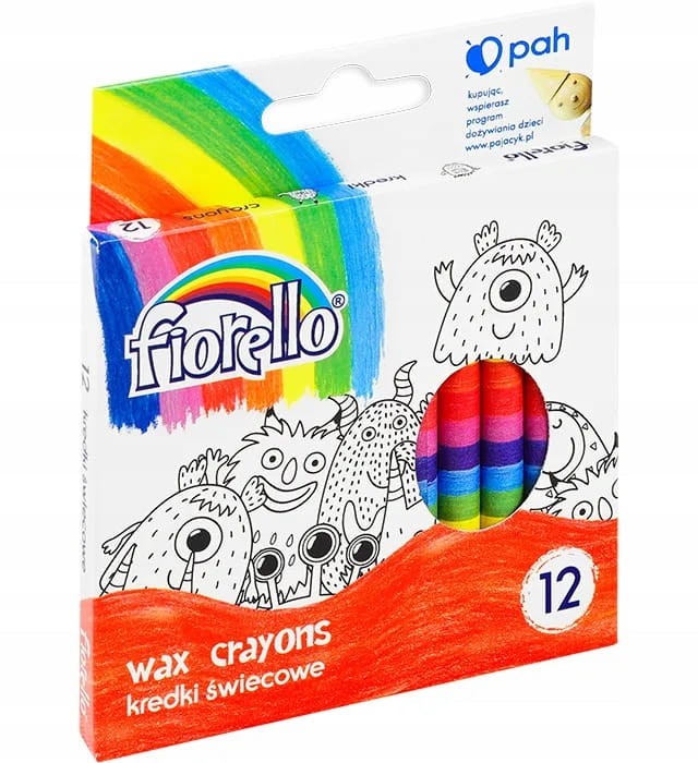 Kredki FIORELLO świecowe 12 kolorów